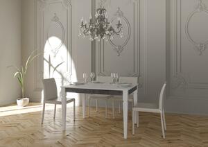 Tavolo Allungabile 120-224x90x80 cm Impero Iron Bianco Frassino