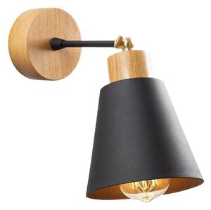 Lampada da parete in nero e naturale ø 14 cm Manavgat - Opviq lights