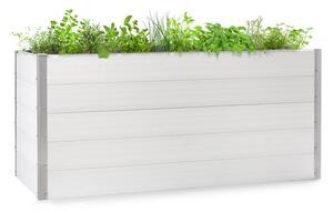 Blumfeldt Nova Grow Aiuola da Giardino 195x91x100 cm WPC Effetto Legno bianco