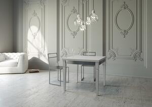 Tavolo Allungabile 90x90-180x78-80 cm Impero Librox Bianco Frassino