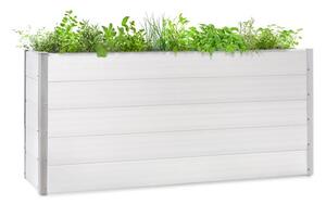 Blumfeldt Nova Grow Aiuola da Giardino 195x91x50 cm WPC Effetto Legno bianco
