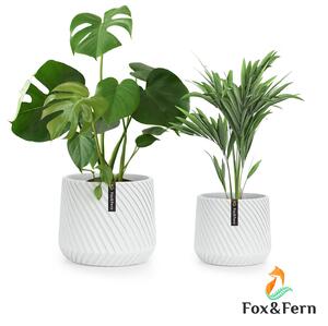 Fox & Fern Heusden - Fioriera, set da 2 pz., polystone, ideale per le piante, realizzata a mano, effetto 3D