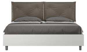 Letto Matrimoniale 160x190 cm con Rete e Contenitore Appia Egos Cappuccino