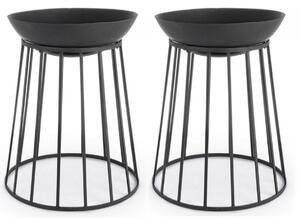 Set 2 Bracieri da Giardino Ø50x63h cm Efesto Nero