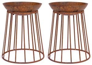 Set 2 Bracieri da Giardino Ø50x63h cm Efesto Ruggine