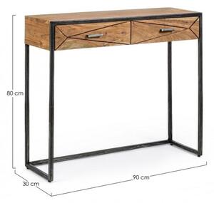 Consolle Fissa 90x30x80h cm 2 Cassetti Egon