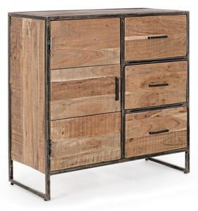 Credenza 1 Anta 90x40x90h cm 3 Cassetti Elmer