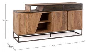 Credenza 3 Ante 2 Cassetti 175x40x85h cm Janak
