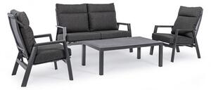 Divano 2 Posti 152x81x98h cm Recl con Cuscini Kledi Antracite