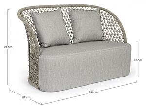 Divano 2 Posti 150x81x93h cm con Cuscini Cuyen Sand