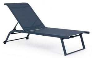 Set 2 Lettini Prendisole da Giardino 70x182x91,5h cm con Ruote Taylor Navy