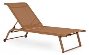 Set 2 Lettini Prendisole da Giardino 70x182x91,5h cm con Ruote Taylor Pecan