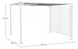 Pergola da Giardino 3x3,6xh2,1m Noah Bianca