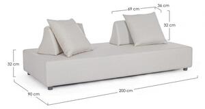 Divano con Cuscini 200x90x32h cm Piper Sand