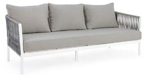 Divano 3 Posti 220x85x86h cm con Cuscini Florencia Bianco