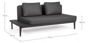 Divano 2 Posti 174x99x73h cm Lounge Matrix Antracite