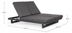 Lettino Prendisole da Giardino Matrimoniale 142x195x95h cm con Cuscini Infinity Antracite