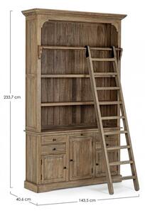 Libreria 3 Ante 4 Cassetti 143,5x40,6x233,7h cm Domitille