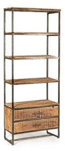 Libreria 4 Ripiani 2 Cassetti 73x35x190h cm Elmer