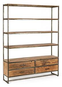 Libreria 4 Ripiani 4 Cassetti 145x35x190h cm Elmer