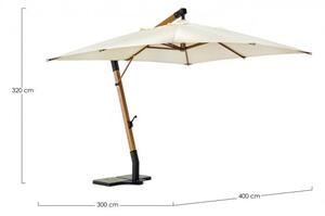Ombrellone da Giardino Decentrato 4x3x3,2h m Capua Ecru