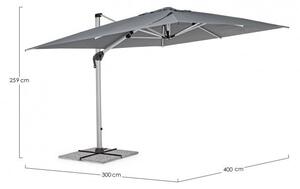 Ombrellone da Giardino Decentrato 4x3x2,59h m Ines Grigio Scuro