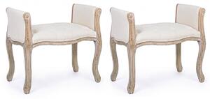Set 2 Panche 1 Posto 71x48x60h cm Diva Naturale