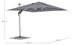 Ombrellone da Giardino Decentrato 3x3x2,51h m Ines Grigio Scuro