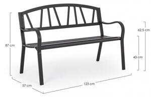 Panca 2 Posti 123x57x87h cm Janelle Antracite