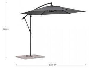 Ombrellone da Giardino Decentrato Ø3x2,48h m Tropea Antracite e Grigio Scuro