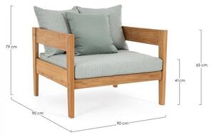 Poltrona 90x90x79h cm con Cuscini Kobo Aqua Fsc