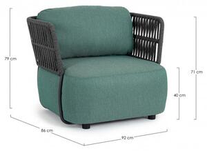 Poltrona 92x86x79h cm con Cuscini Palmer Antracite/Jade