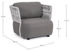Poltrona 92x86x79h cm con Cuscini Palmer Bianco/Grigio