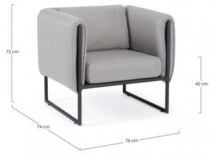 Poltrona 76x74x72h cm con Cuscini Pixel Graphite