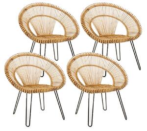 Set 4 Poltrone 83x64x89h cm Esteban Naturale