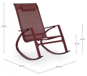 Poltrona Dondolo 60,5x107x95h cm con Cuscino Poggiatesta Demid Pepper