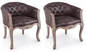 Set 2 Poltrone 60x60x70h cm Diva Dark