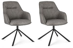 Set 2 Poltrone 56x65x86h cm Grant Pu Grigio