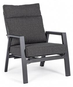 Set 2 Poltrone 72x81x98h cm Reclinabili con Cuscini Kledi Antracite