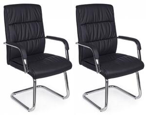 Set 2 Sedie Poltrone Attesa 58x60,5x101,5h cm da Ufficio Sydney Nero
