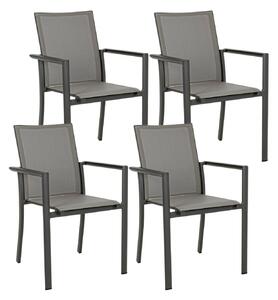 Set 4 Sedie da Giardino 56,2x60x88h cm con Braccioli Konnor Antracite