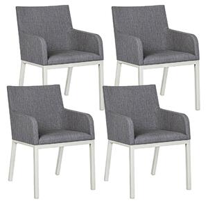Set 4 Sedie da Giardino 55x62x82h cm con Braccioli Owen Lunar