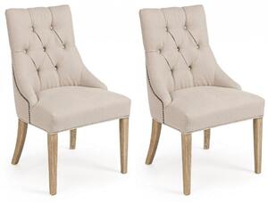 Set 2 Sedie 51x61x90h cm Cally Naturale