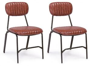 Set 2 Sedie 44x55x78h cm Debbie Arancio Scuro Vintage