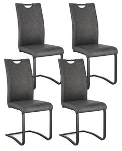Set 4 Sedie 42x56x102h cm Kenneth Pu Antracite