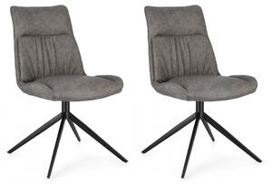 Set 2 Sedie 50x64x86h cm Jordan Pu Grigio