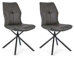 Set 2 Sedie 50x66x94h cm Kepler Pu Antracite