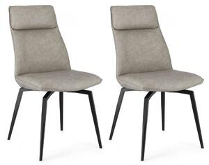 Set 2 Sedie 48x64x92h cm Lawrence Pu Tortora