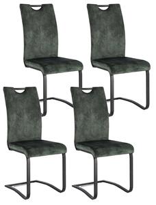 Set 4 Sedie 42x56x102h cm Kenneth Velluto Verde Scuro
