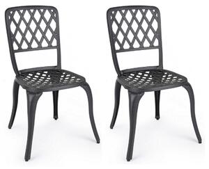 Set 2 Sedie da Giardino 44x46x89h cm Faenza Antracite